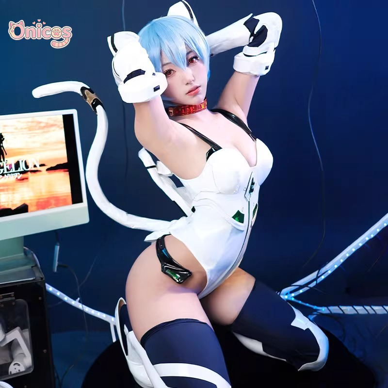 Ayanami Rei Cat Ear Anime Cosp - Anime Cosplay Jumpsuit 评论和价格