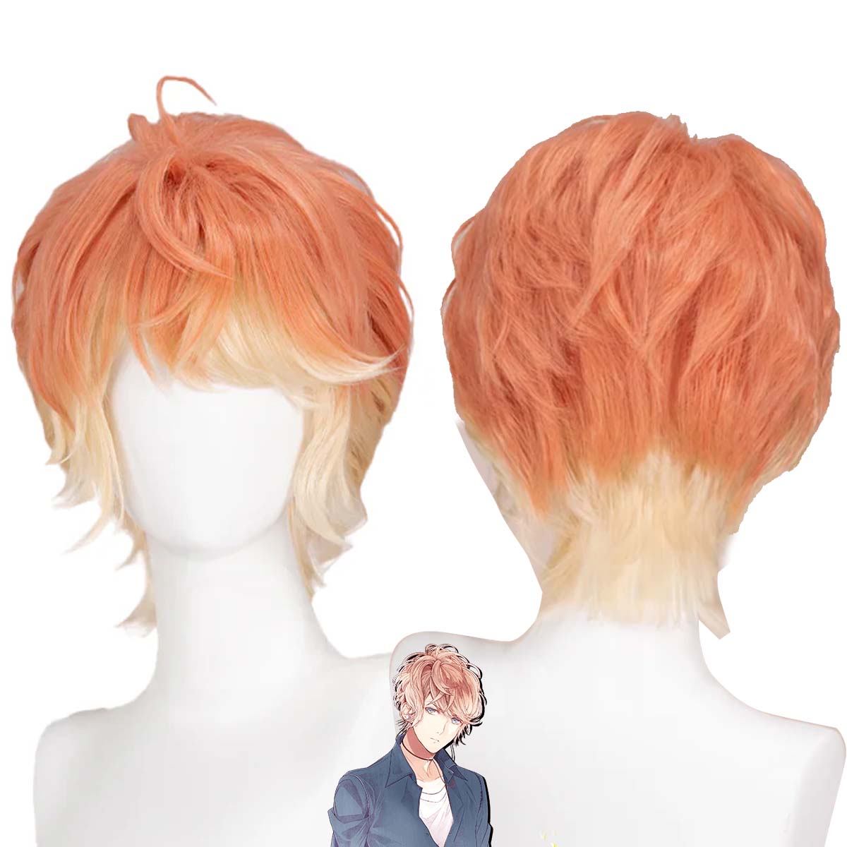 Women DOKIDOKI Devil Lover Cos - Anime Cosplay Orange Hair 评论和价格