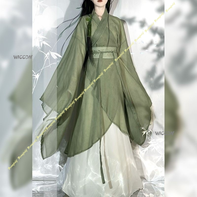 Chinese Hanfu Large-sleeved Cr - Anime Cosplay Girl With Black Hair 评论和价格