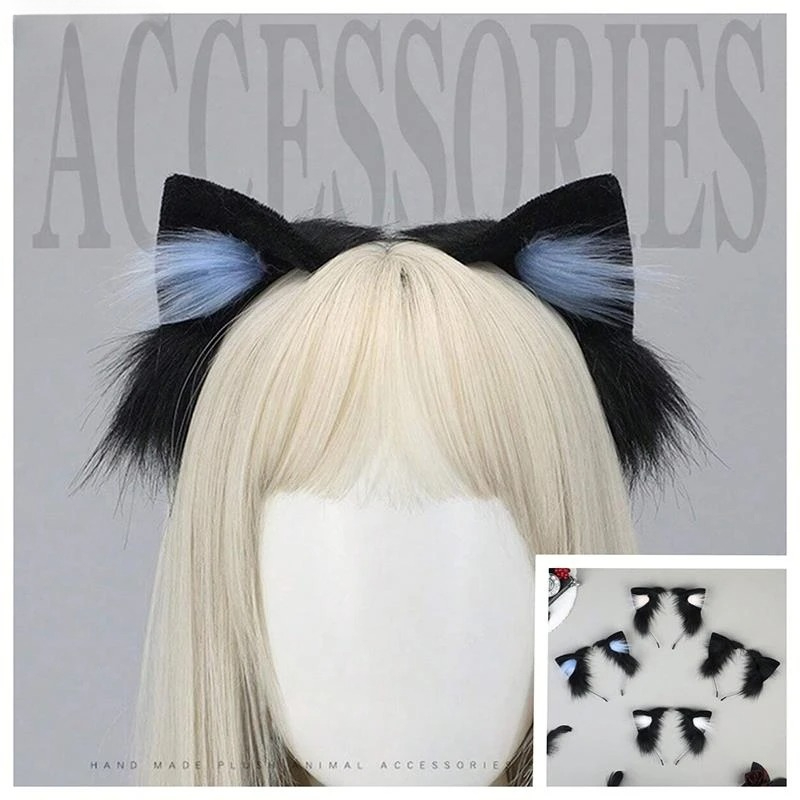 1pcs Cat Ears Halloween Headba - Anime Cosplay Girl With Black Hair 评论和价格