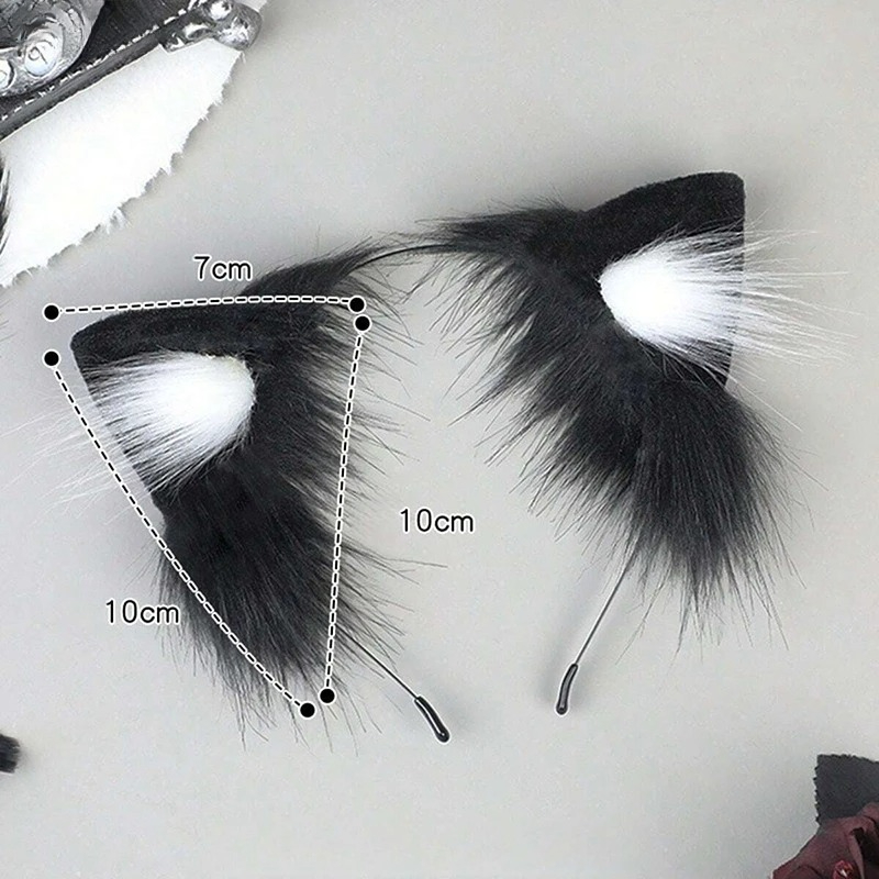 1pcs Cat Ears Halloween Headba - Anime Cosplay Girl With Black Hair 评论和价格