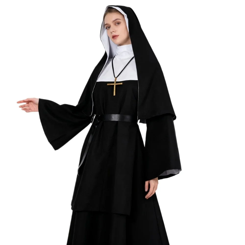 Halloween Nun Cosplay CostumeT - Anime Cosplay Nun 评论和价格