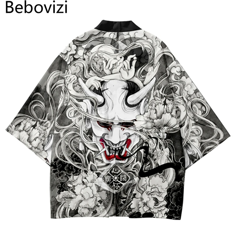 Demon Print Samurai Shirt Clot - Asian Cosplay Anime 评论和价格