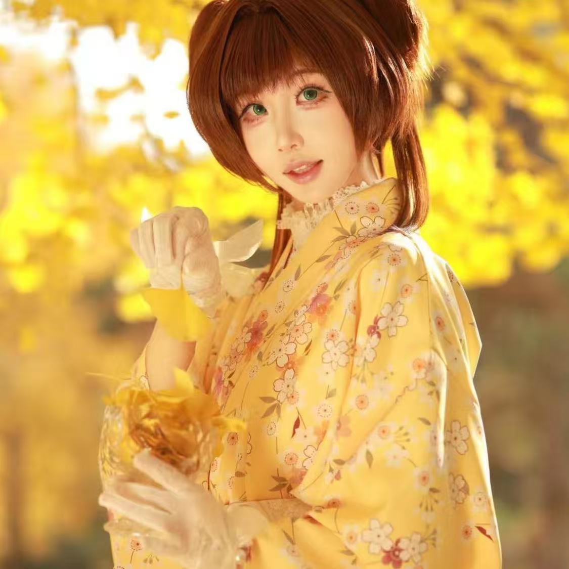 Cute Anime Kimono for Girls Ye - Asian Cosplay Anime 评论和价格