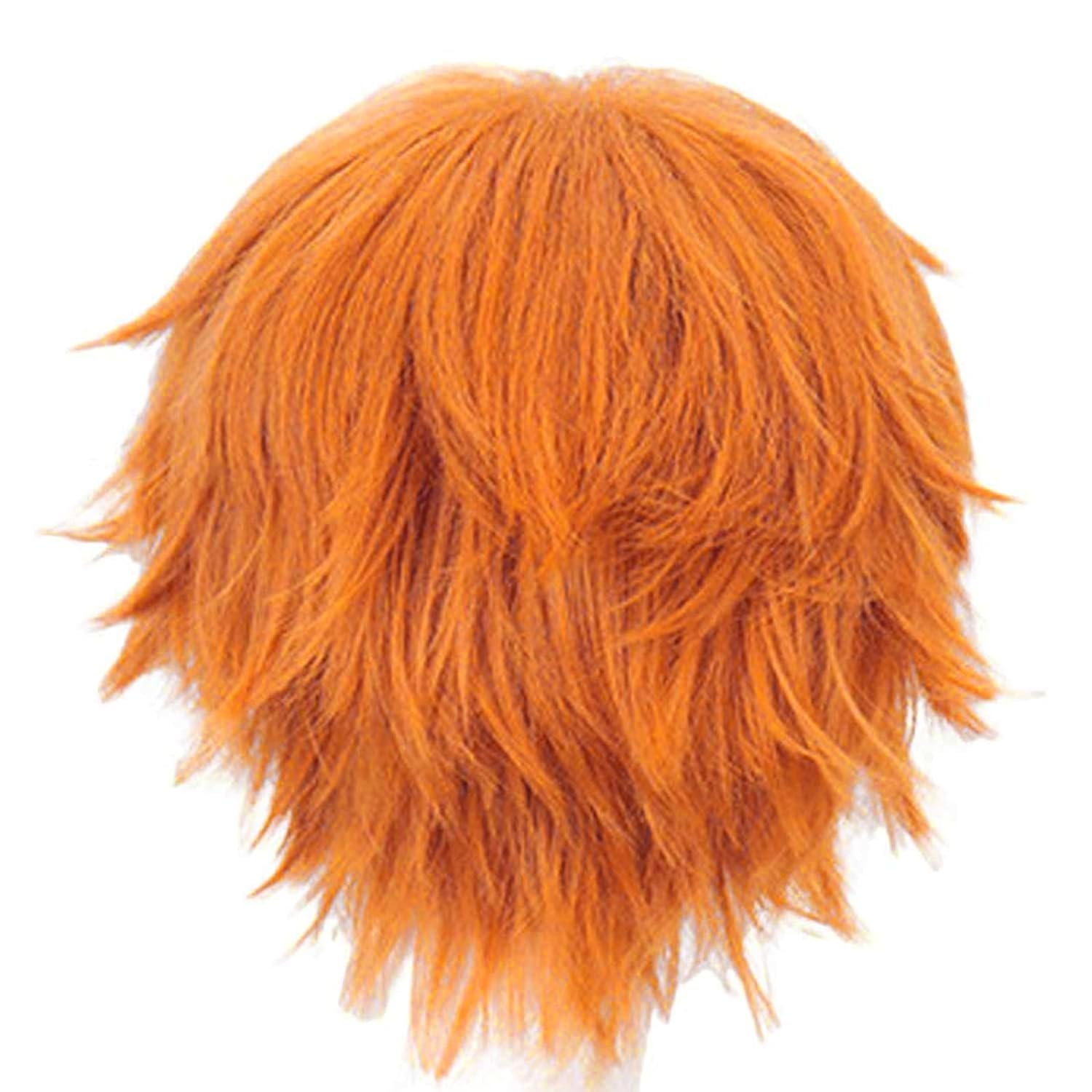 Short Orange Wig for Men Orang - Anime Cosplay Orange Hair 评论和价格