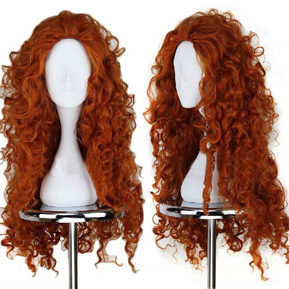 Long Orange Curly Hair Cosplay - Anime Cosplay Orange Hair 评论和价格