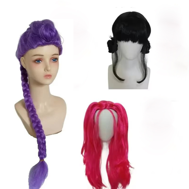 Anime Long Purple Braiding Hai - Anime Cosplay Girl With Black Hair 评论和价格