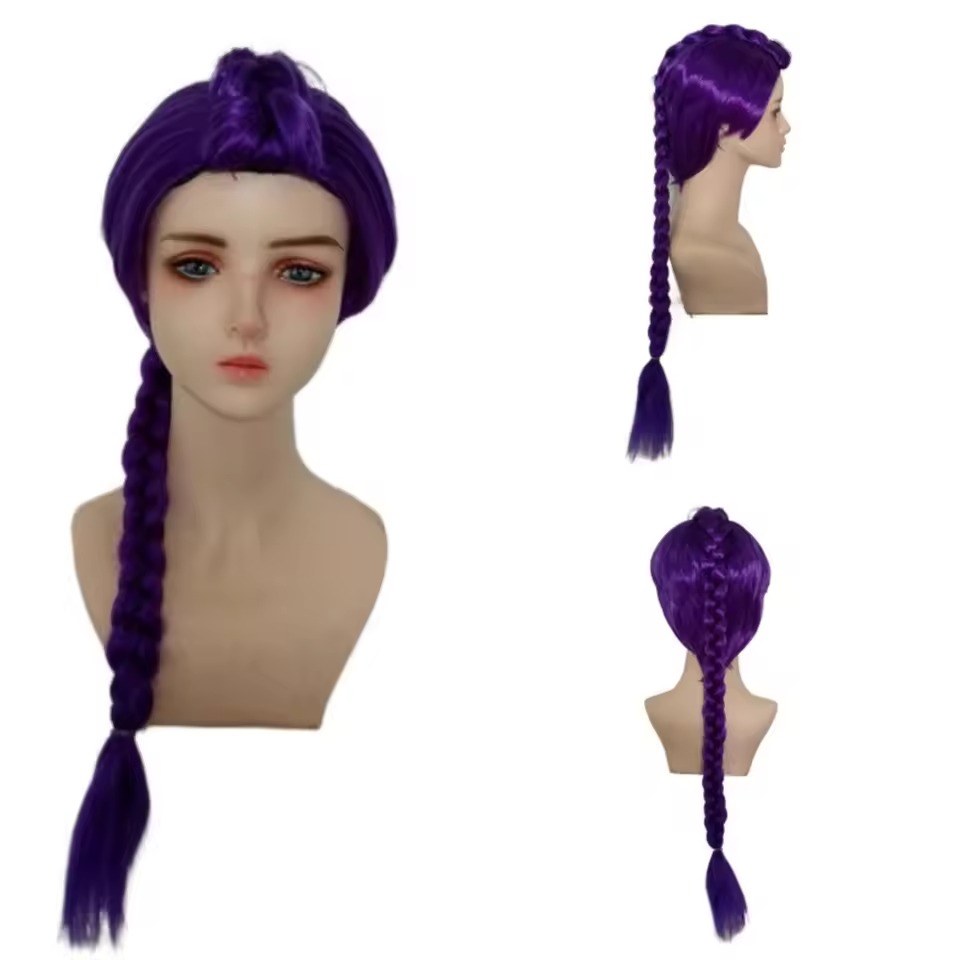 Anime Long Purple Braiding Hai - Anime Cosplay Girl With Black Hair 评论和价格