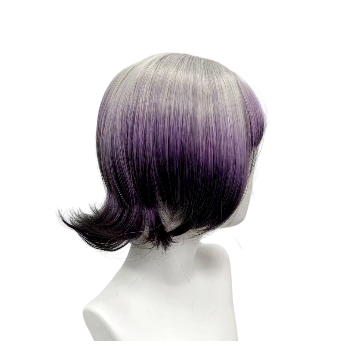 Grey Purple Black Ombre Bob Wi - Anime Cosplay Girl With Black Hair 评论和价格