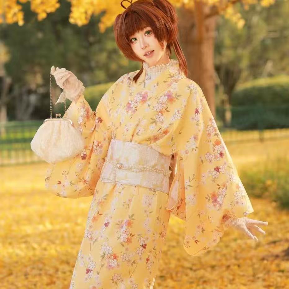 Cute Yellow Kimono Girls Japan - Asian Cosplay Anime 评论和价格