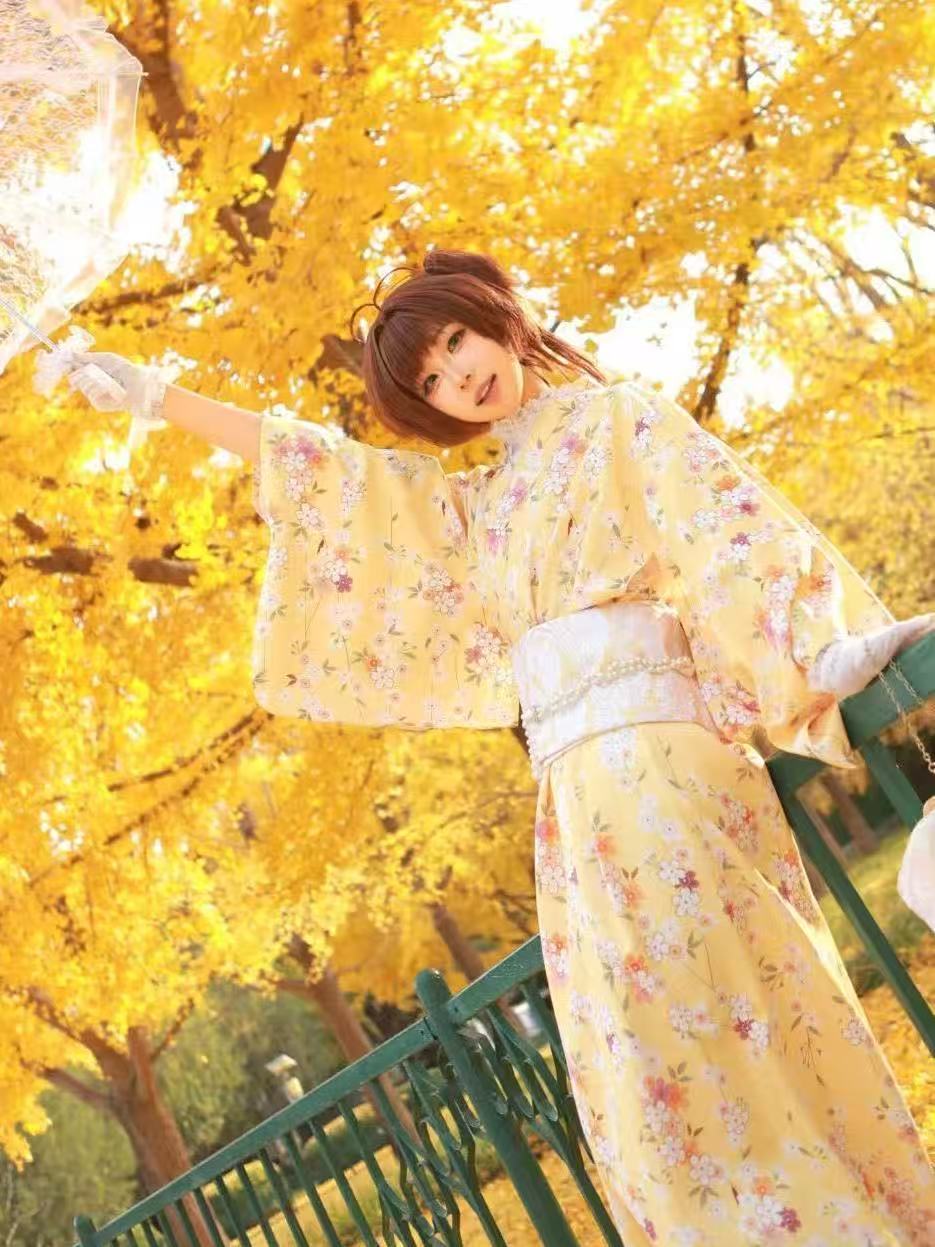 Cute Yellow Kimono Girls Japan - Asian Cosplay Anime 评论和价格